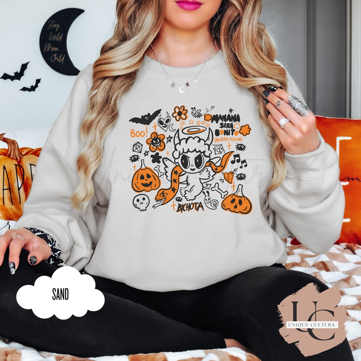 Karol G | Halloween | Manana Sera Bonito | Bichota Season | S91 | Fall Sweater | Halloween Sweater | Crewneck Sweatshirt