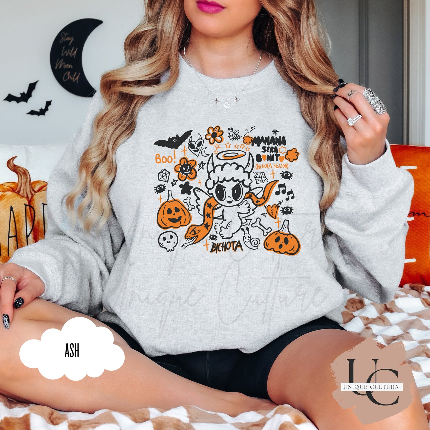 Karol G | Halloween | Manana Sera Bonito | Bichota Season | S91 | Fall Sweater | Halloween Sweater | Crewneck Sweatshirt