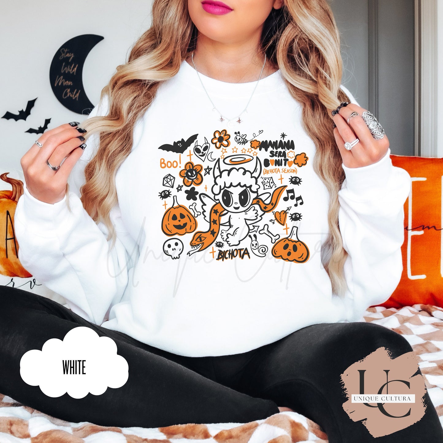 Karol G | Halloween | Manana Sera Bonito | Bichota Season | S91 | Fall Sweater | Halloween Sweater | Crewneck Sweatshirt