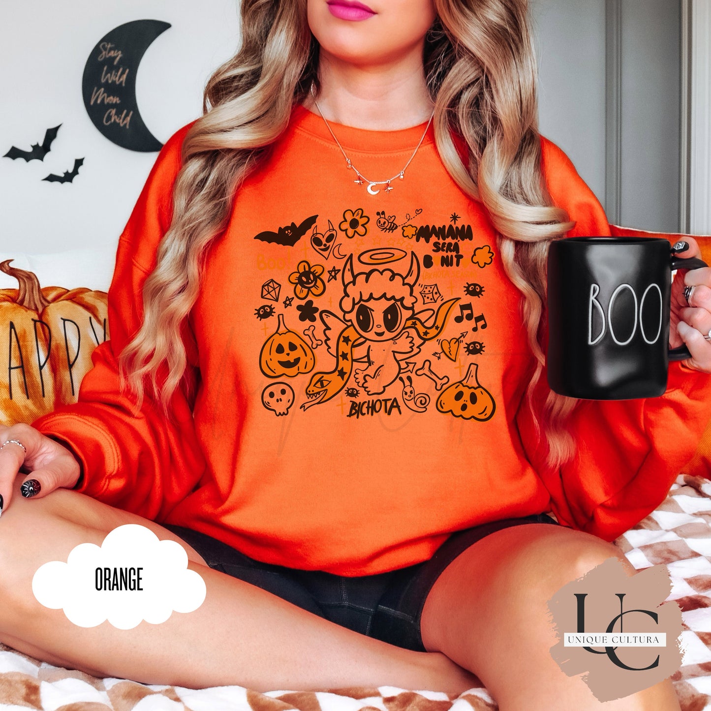 Karol G | Halloween | Manana Sera Bonito | Bichota Season | S91 | Fall Sweater | Halloween Sweater | Crewneck Sweatshirt