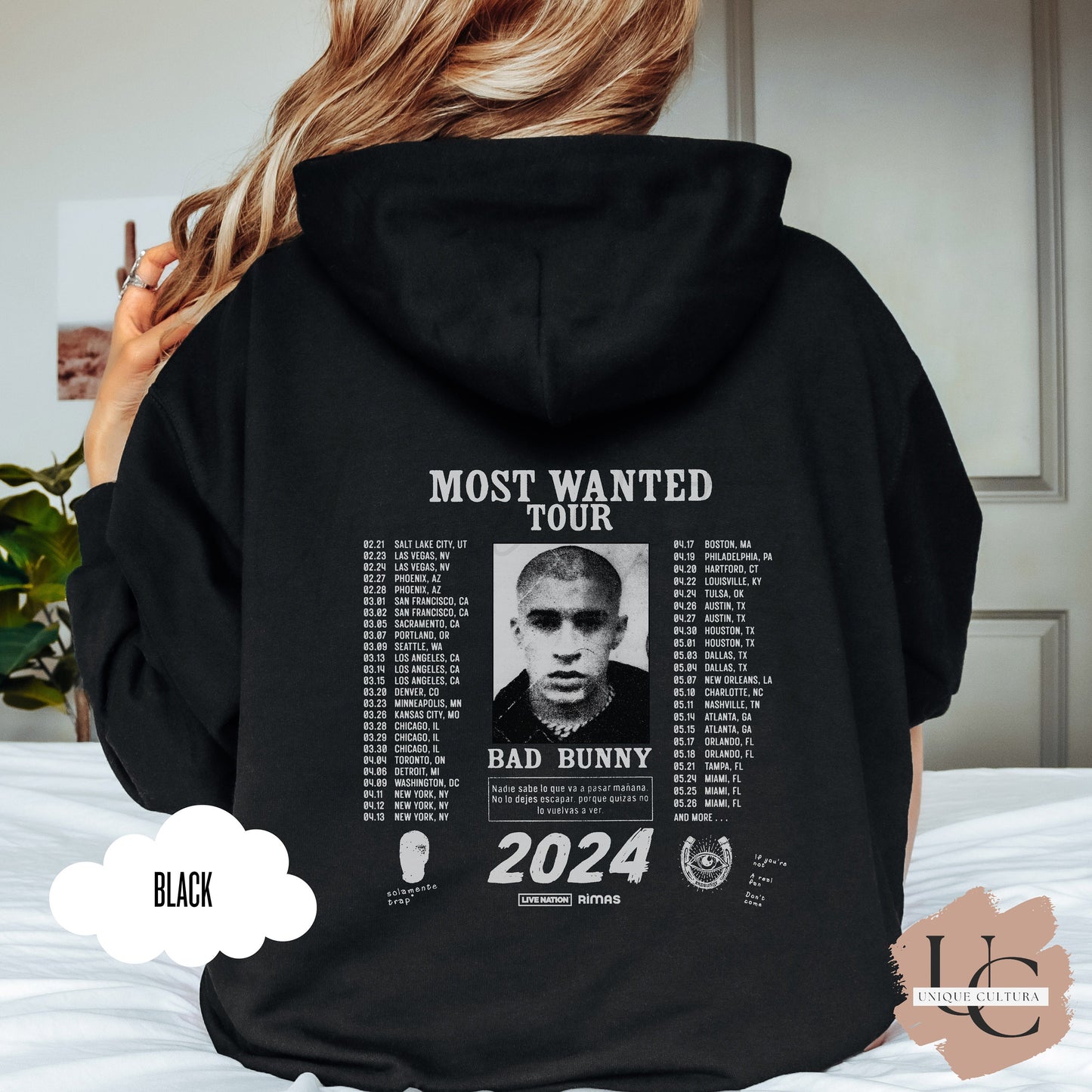 Nadie Sabe Lo Que Va Pasar Manana Tour | Bad Bunny | Bad Bunny Merch| El Conejo Malo | Hoodie | Gift For Bad Bunny Fan | Benito 2024