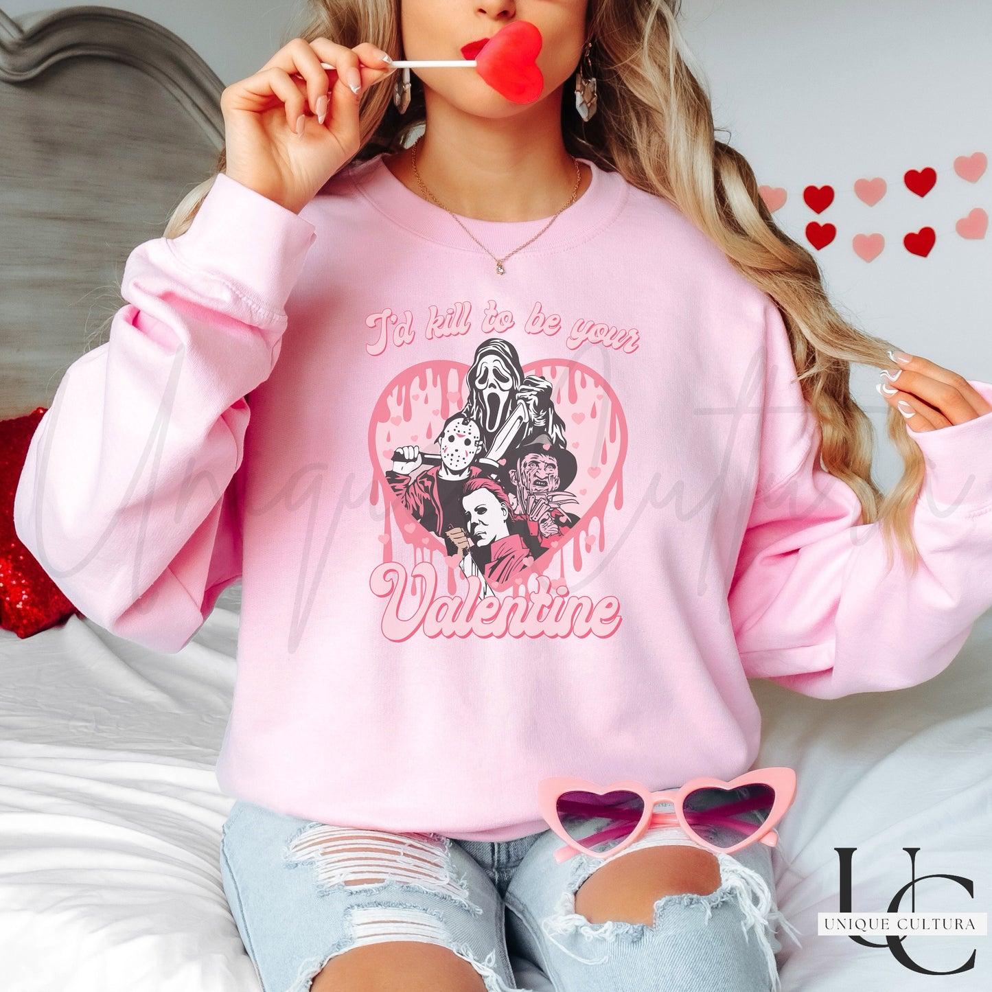 Valloween Sweater | Crewneck | Valentines Day Gift | VDay | Scream | Horror Characters Shirt | Horror Valentine's Day Gifts