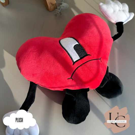 UVST Bad Bunny Plush  | Uno No Sabe Lo Que Va Pasar Mañana  | Bad Bunny Merch | Bad Bunny Fan Gift | Valentine Gift | Birthday | Heart Plush