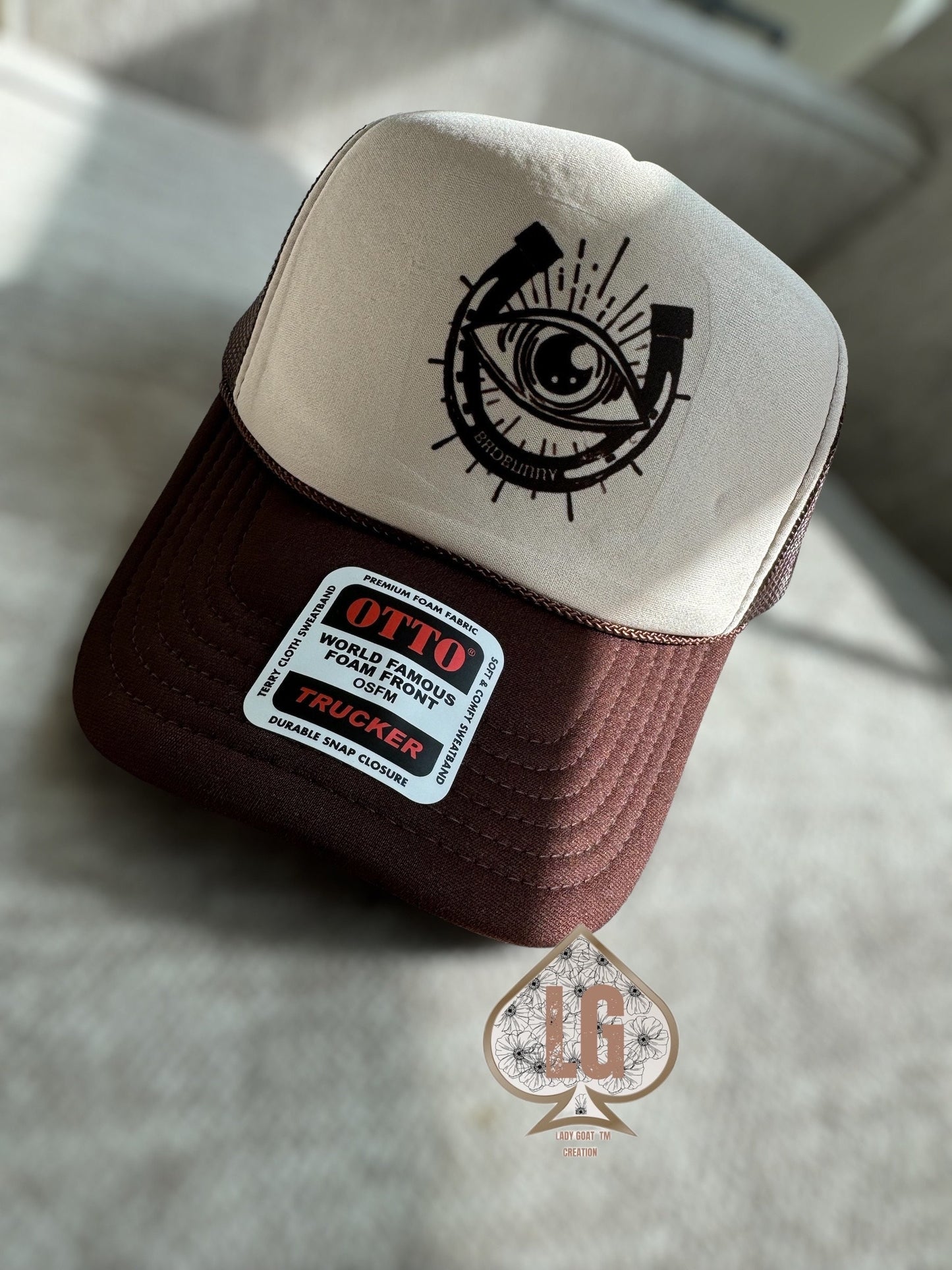 Otto Bad Bunny Trucker Hat  Embroidered | Nadie Sabe Lo Que Va Pasar Manana Cap | Evil Eye | NSLQVPM Brown Hat | VIP